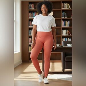Offline by Aerie Women’s High Rise Ribbed Leggings - Rust/Orange